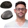 Lordhair Protesi Capelli Uomo, Pelle Super Sottile da 0,03 mm Tutti con loop a V Parrucca da Uomo per Sistema Capillare da 8x10 Pollici Dimensione Della Base