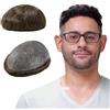 Lordhair Protesi Capelli Uomo, Pelle Super Sottile da 0,03 mm Tutti con loop a V Parrucca da Uomo per Sistema Capillare da 8x10 Pollici Dimensione Della Base