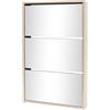 vidaXL Scarpiera con 3 Ripiani e Specchio Colore Rovere 63x17x102,5 cm