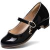 DREAM PAIRS Kids Ballerine Bambina Scarpe Bambina Eleganti con Tacco Festa Principessa Lucida Piatto Scarpe,Size 28,Nero/Pat,KFL219