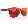 glozzi Occhiali da Sole Legno per Uomo e Donna con Lenti Polarizzate UV400 Aste in Legno e Custodia in Sughero - (Rosso a specchio - Noce)