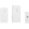 Byron DB312 - Campanello wireless a batteria, alimentato a batteria, plug in & Bell Push, portata 30 m, suono classico Ding Dong, bianco