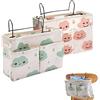 Qanye 2 Pezzi Borsa da Comodino, Tasche da Letto Appendibile, Tasche Portaoggetti Letto, Tasche da Comodino, Tasca da Letto, per Ufficio, Cucina, Camera da Letto (Verde, Rosa)