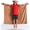 Kanguru - Coperta pile Orso in soffice microfibra, mantella felpa con maniche, zampe e cappuccio a forma di animale, orsacchiotto, Bianco, 100x130 cm, per bambini e ragazzi idea regalo natale