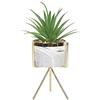 Sleepdown Halo Green Leaf Marble Stand Finta Pianta grassa artificiale per casa, ufficio, bagno, decorazione per interni, estetica, piccola