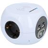 BLAUPUNKT Cubo di presa multipla 3 prese, 2 prese USB-A + 2 prese USB-C, con interruttore on/off, ricarica induttiva, bianco, 1,4 m