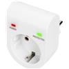 DIGITUS Adattatore con protezione contro le sovratensioni | 16 A / 230 V / 50 Hz - Max. 3500 W - Presa Schuko - Indicatore di stato LED - Bianco
