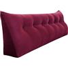 Rucener Schienale Letto Triangolari Cuscino Letto Schiena Schienale Testata Letto Divano Cuscino Lettura Il Perfetto Cuscino perLettura Regalo per la festa del papà Vino rosso 180CM