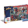Clementoni - Puzzle Supercolor Spiderman 4-in-1 Marvel per Bambini 3+ Anni, Puzzle da 12, 16, 20 e 24 Pezzi, Illustrazioni del Fumetto e Cartone Animato con Supereroi, Made in Italy, 19x14 cm, 21515