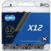 KMC Accessori Cambio E Componenti Trasmissione Catena Catena Kmc X12 Argento/nera 126 Maglie 12v.