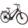 F.lli Schiano E-Voke 28 E-Bike, Bicicletta Elettrica da Trekking con Motore 250W e Batteria al Litio 36V 11,6Ah rimovibile, Shimano 8 Velocità, Colore Nero, Display LCD