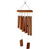Relaxdays Campane a Vento, Canne in bambù, Campanelli Scacciapensieri per Balcone e Giardino, HxL: 58,5x18,5 cm, Marrone