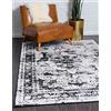 Unique Loom Sofia Collection - Tappeto tradizionale vintage di ispirazione francese per la casa (15 x 20 cm, rettangolare, nero/grigio)
