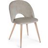 KONTE.DESIGN Set di 4 Poltroncine LINZEY in Velluto Tortora