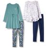 Amazon Essentials Set Completo a Maniche Lunghe Bambine e Ragazze, Pacco da 4, Verde Salvia Cavalli, 11-12 Anni