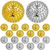 Honoson 20 Palline da Massaggio Magnetiche per Agopuntura Manuale Piccoli Massaggiatori Antistress per Terapia Fisica Sfere Magnetiche per Agopressione per Uomo Donna, Diametro 32 mm (Argento, Oro)