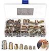 YIXISI 120 Pezzi Dadi Esagonali in Lega di zinco Kit, Mobili Presa Esagonale Inserti a Vite Inserti Filettati Kit di Strumenti Assortimento di Noci M4 / M5 / M6 / M8 / M10, per Mobili in Legno