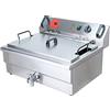 Valgus Friggitrice elettrica professionale in acciaio inossidabile 3000W 30L Friggitrice da cucina da banco di grande capacità con cestello e coperchio, sistema di scarico per ristorante e casa
