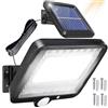 Retoo Lampade solari da esterno con 100 LED e sensore di movimento IP44 Luce solare esterna impermeabile Lampada da parete solare super luminosa per giardino 4000 mAh 1000 lumen Lampada da parete di