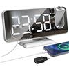 Exmate Sveglia con Proiettore, Schermo a LED a Specchio da 7.5, 4 Luminosità, Doppio Allarme con Porta USB, Sveglia Digitale con Proiettore ultra trasparente (Bianco con Adattatore)