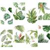 CRASPIRE Green Tropical Leaves Wall Decal 8 Fogli Natura Palma Foglia Piante Impermeabile Rimovibile Vinile Wall Art per Aula Camera Da Letto Soggiorno