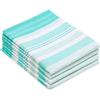 ZOLLNER 4 Strofinacci 100% Cotone, 50x70 cm, a Righe Verde Menta