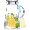 HEFTMAN Caraffa in Vetro 2 Litri con Coperchio - Brocca Acqua Vetro  Borosilicato Resistente al Calore, Caraffa Vetro per Acqua Calda e Fredda,  Caffè, Latte, Succo Di Frutta, Limonata : : Casa