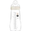 MAM Biberon in vetro, 2-4 mesi, 260 ml, con tettarella 2 a flusso medio in silicone, facile da pulire, Feel Good, neutro, confezione da 1