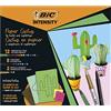 BIC Intensity Catcus Paper Kit, Set Cancelleria Creativa, 12 Pennarelli Colorati Premium, 8 Pennarelli Punta Fine Colorati, 2 Pennarelli Indelebili Oro e Argento, 22 Fogli da Assemblare, Libro Istruzioni, 44 Unità