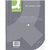 Q-Connect Blocco note a spirale, formato A4, a quadretti, 80 fogli, 160 pagine, blocco note a spirale, blocco note scolastico
