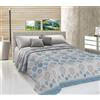 PELLECCHIA 1969 |Telo,Copriletto Primaverile Estivo In Piquet |Made In Italy |100% Cotone Jacquard Ideale Come Telo Arredo, Coperta Salva Letto Fantasia Palloncini (Matrimoniale, Azzurro)