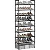 AcornFort S-536 Scarpiera a 8 Ripiani, Scaffale Portascarpe, Organizzatore per Scarpe per 16-24 Paia di Scarpe, 30 x 56 x 140 cm, 16mm Addensare Extra Pipa, Corridoio, Camera da Letto (Nero)