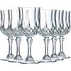 Cristal d'Arques Paris Longchamp Collection - 6 bicchieri da vino 25 cl in Kwarx, lucentezza, trasparenza e alta resistenza, modellature iconiche, realizzati in Francia