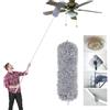 Vicloon Spolverino per Polvere Allungabile con Manico Lungo Fino a 245cm, 1 Manico+1 Piumini+1 Spazzola+1 Ganci Autoadesivi, Spolverino Microfibra Lavabile per Soffitto Ragnatela Ventilatore Tenda