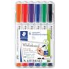 STAEDTLER - Lumocolor, pennarelli compatti cancellabili a secco per lavagna (rif. 341) 6 feutres