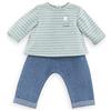 Corolle Completo per Bambola da 30,5 cm, Pantaloni Lungo Il Fiume della Loira e Maglietta a Righe, Abbigliamento e Accessori Mon Premier Poupon per Bambole da 30,5 cm, per Bambini dai 18 Mesi in su