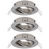 Paulmann Pauleen Set Paulmann 92485 Lampada da Incasso LED Choose Spot orientabile Max. 3x10W Ferro Spazzolato Alluminio, Chrome Matt