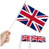 Anley Bandiera British Union Jack Stick, ANLEY Gran Bretagna 5 x 8 pollici (12 X 20 cm) Mini bandiera portatile con asta solida bianca da 12 (30 cm) - Colore vivido e resistente allo sbiadimento