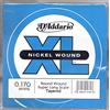 D'Addario XB170TSL - Corda singola avvolta in nickel per basso, scala extra lunga, .170, tapered