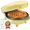 Bestron Waffle Maker, Piastra per waffel mini Ø10 cm, piccola macchina per waffel con rivestimento antiaderente, per compleanni di bambini, feste di famiglia, Pasqua o Natale, 550 watt, colore: giallo