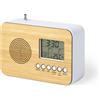 Casa personalizzati Stazione meteorologica da casa con radiosveglia personalizzabile Bamboo Radio personalizzate o neutre