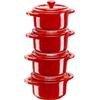 Zwilling Ballarini Italia Srl Staub set di 4 mini cocotte in ceramica 10 cm colore rosso