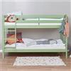 Hoppekids Letto a castello per Bambini ECO Comfort Verde Pallido | 90x200 + Dogde del letto | Etichetta Ecologica Nordica | Pino Massiccio dall'UE