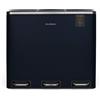 Les Collectors N°986 Pattumiera, 10 ANNI GARANZIA, raccolta differenziata 3 scomparti a pedale, NIGHT BLUE OPACO ANTI ALONE su acciaio inox, 54L