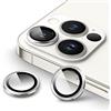 JETech Pellicola Fotocamera per iPhone 13 Pro 6,1 Pollici e iPhone 13 Pro Max 6,7 Pollici, 9H Vetro Temperato Copri Anello Individuale in Metallo, HD Chiaro, Pacco da 3 (Argento)