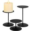 LdawyDE porta candele, 3 candelieri vassoio in metallo nero portacandele candela a stelo portacandele dellavvento per la decorazione della tavola Matrimonio Halloween Decorazione natalizia