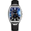 RORIOS Orologio Uomo Automatico Meccanico Orologio Da Polso Quadrante Scheletro Orologi con Cinturino in Pelle Tourbillon Orologi