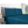 EvergreenWeb Set Lenzuola e Federe Cuscini per Letto Matrimoniale Singolo Blu