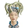 VERUS Testa di moro Medusa in ceramica siciliana di Caltagirone Cori Amenta H. 52 cm