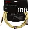 Fender Cavo Serie Deluxe 10ft, 3m, Schermatura Intrecciata e Connettori Placcati Oro 24K per Suono Puro Senza Perdita, Jack Dritto/Angolato, Tweed
